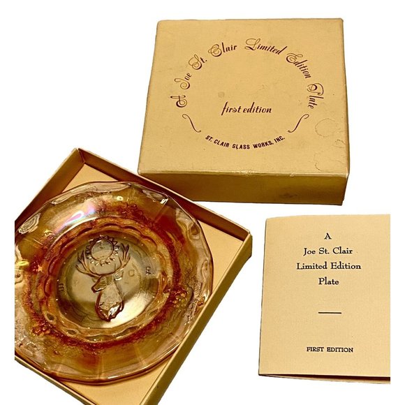 Vintage Joe St. Claire Marigold B.P.O.Elk Plate 5.5 Inch Diameter Numbered NIB - Picture 2 of 7